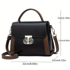 Textured Crossbody Satchel Bag PU Leather Classic Bag