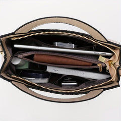 3pc Versatile PU Leather Bag Set Crocodile Embossed Stylish Portable Handle