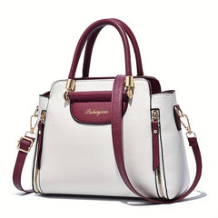 Women's Contrast Crossbody Bag Satchel Purse with Pockets