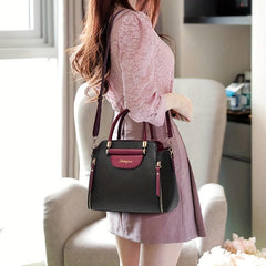 Women's Contrast Crossbody Bag Satchel Purse with Pockets