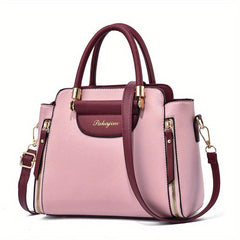 Women's Contrast Crossbody Bag Satchel Purse with Pockets