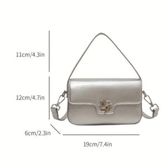 Square Crossbody Bag Metal Decor Street Wear