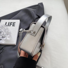 Square Crossbody Bag Metal Decor Street Wear
