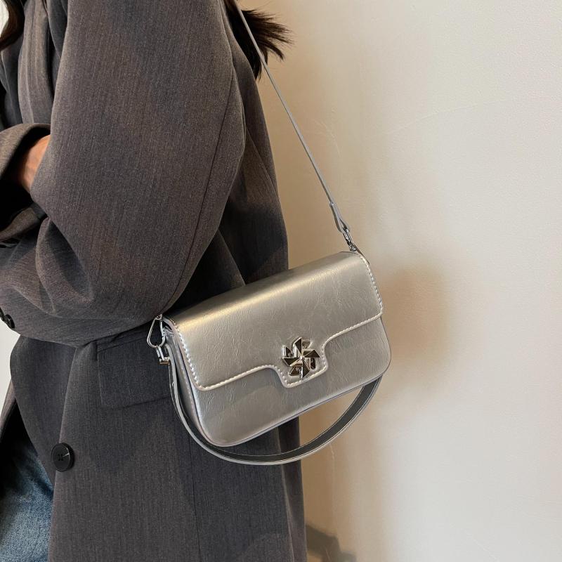 Square Crossbody Bag Metal Decor Street Wear