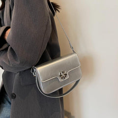 Square Crossbody Bag Metal Decor Street Wear