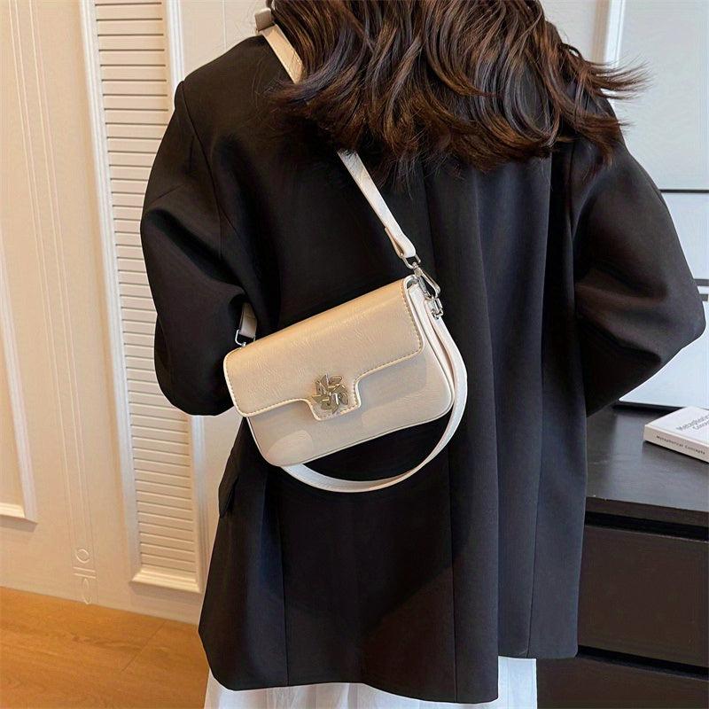 Square Crossbody Bag Metal Decor Street Wear