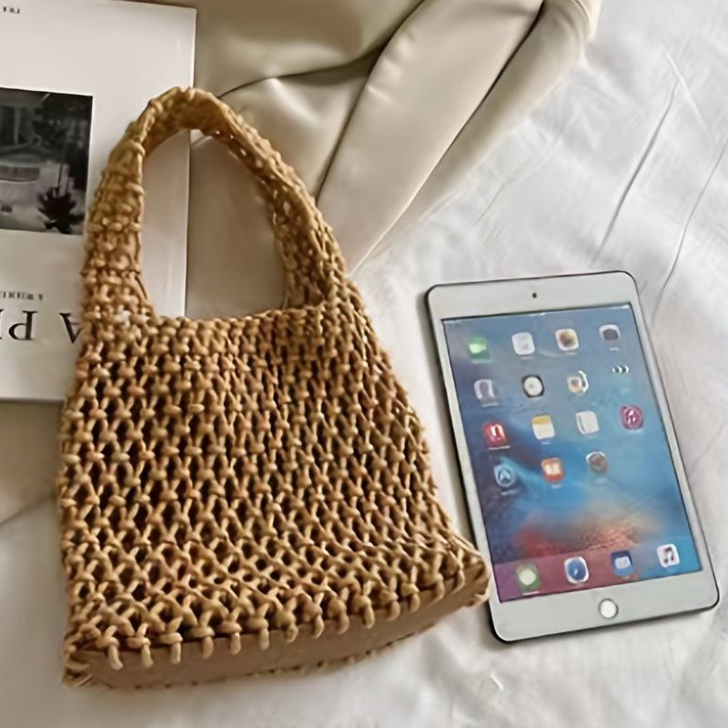 Summer Crochet Bag For Women Hollow Out Woven Beach Bag Bucket Handbag