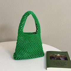 Summer Crochet Bag For Women Hollow Out Woven Beach Bag Bucket Handbag