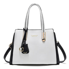Large Capacity Faux Leather Shoulder Bag with Charm