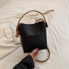 Colorblock Bucket Bag Minimalist Shoulder Work Bag