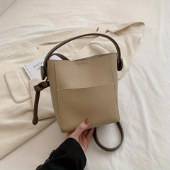 Colorblock Bucket Bag Minimalist Shoulder Work Bag