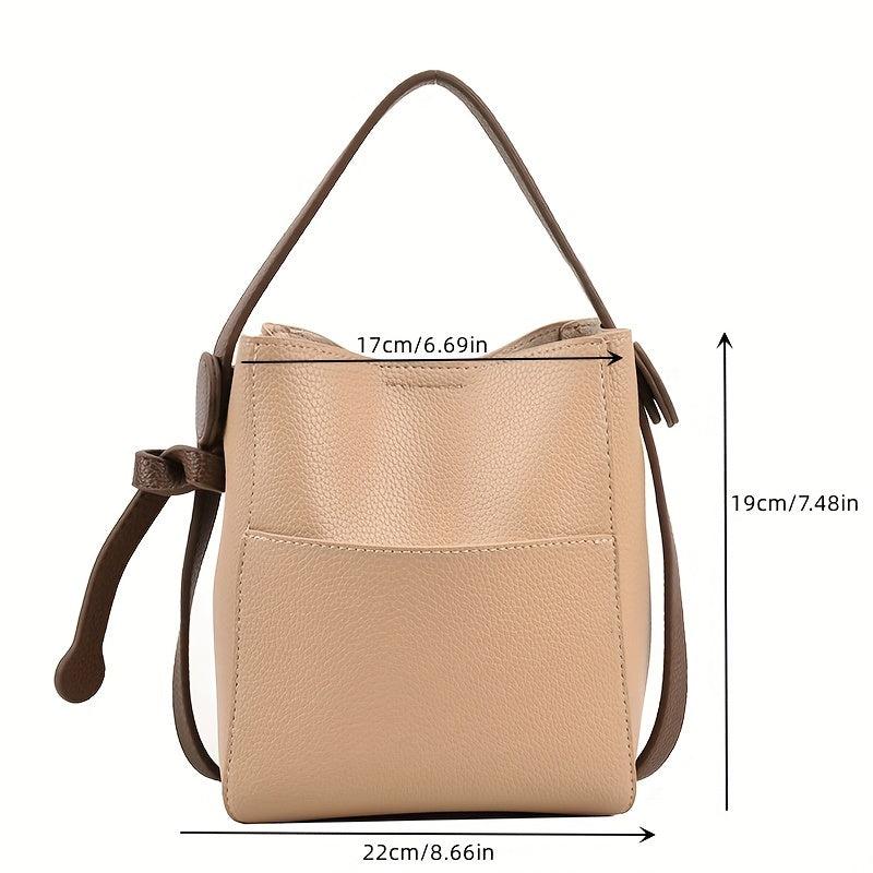 Colorblock Bucket Bag Minimalist Shoulder Work Bag