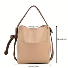 Colorblock Bucket Bag Minimalist Shoulder Work Bag