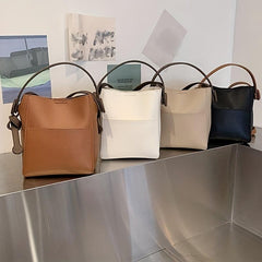 Colorblock Bucket Bag Minimalist Shoulder Work Bag