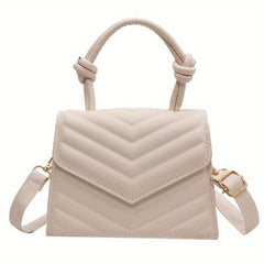 Minimalist Square Shoulder Bag Solid Flap Handbag Women's Satchel Bag