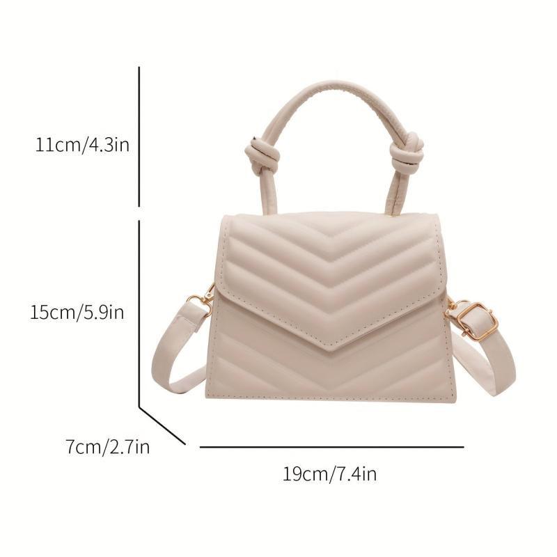 Minimalist Square Shoulder Bag Solid Flap Handbag Women's Satchel Bag