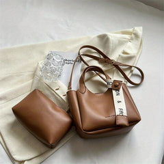 Letter Graphic Handbag Set Crossbody Bag Bucket Bag