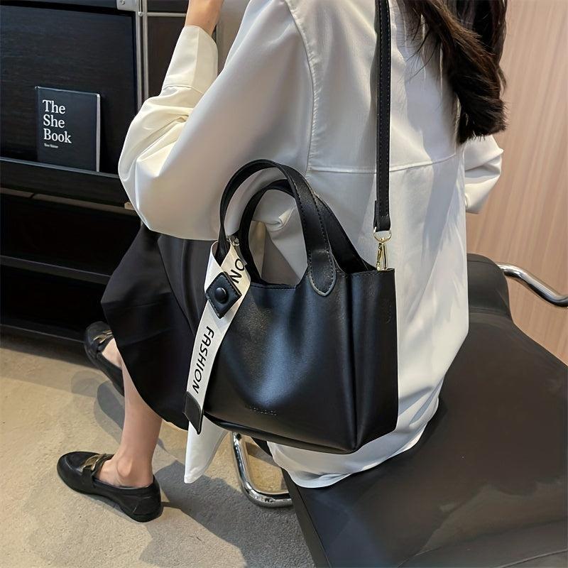 Letter Graphic Handbag Set Crossbody Bag Bucket Bag