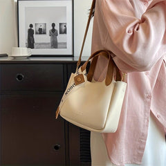 Letter Graphic Handbag Set Crossbody Bag Bucket Bag