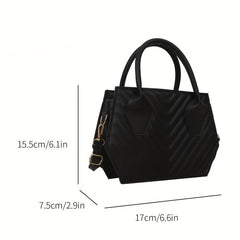 Mini Top Handle Satchel Crossbody Bag Textured PU Leather Classic Shoulder Bag