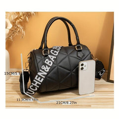 Minimalist Boston Zipper Satchel Bag Solid Crossbody Bag