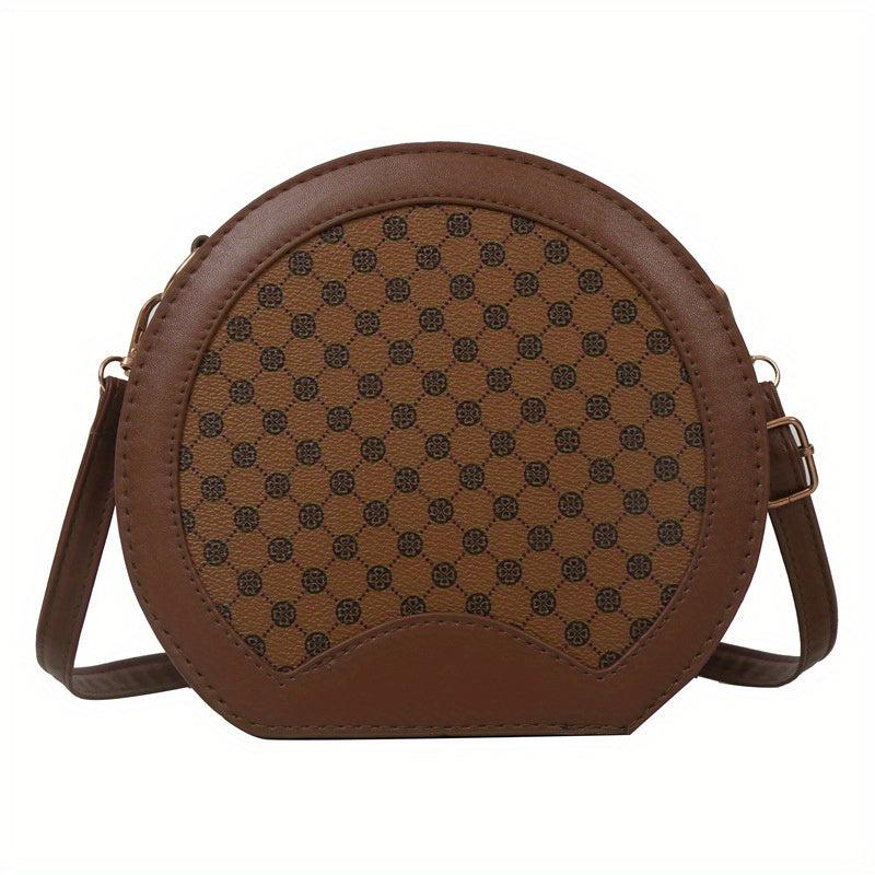 Geometric Pattern Round Bag Vintage Women's Shoulder Bag
