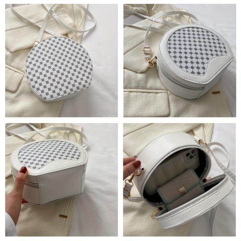 Geometric Pattern Round Bag Vintage Women's Shoulder Bag