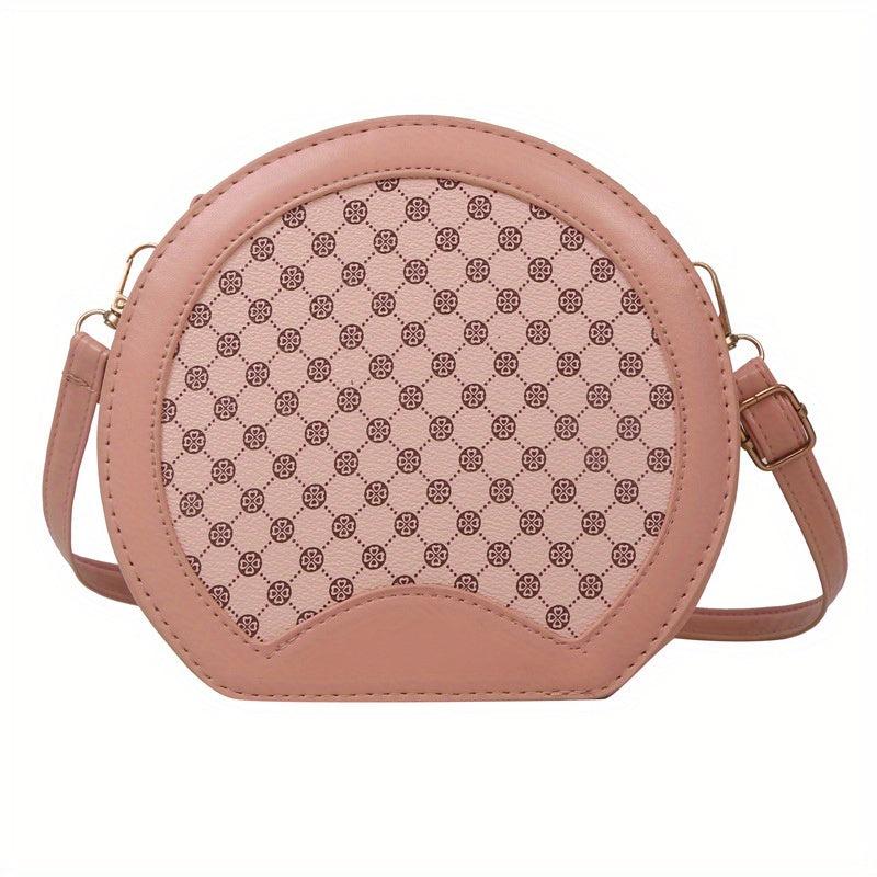 Geometric Pattern Round Bag Vintage Women's Shoulder Bag