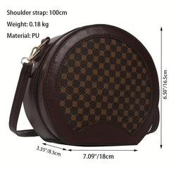 Geometric Pattern Round Bag Vintage Women's Shoulder Bag