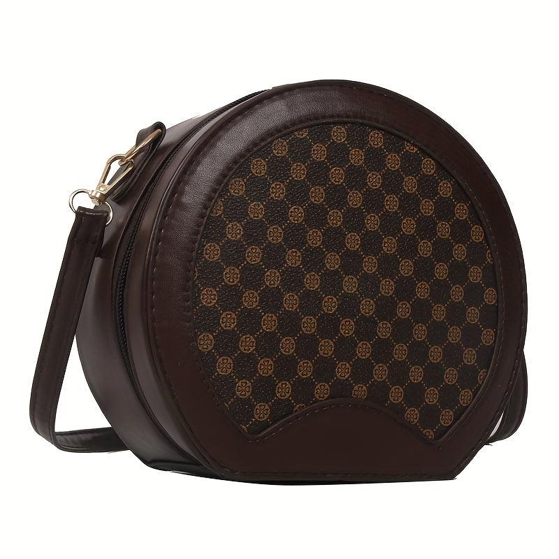 Geometric Pattern Round Bag Vintage Women's Shoulder Bag