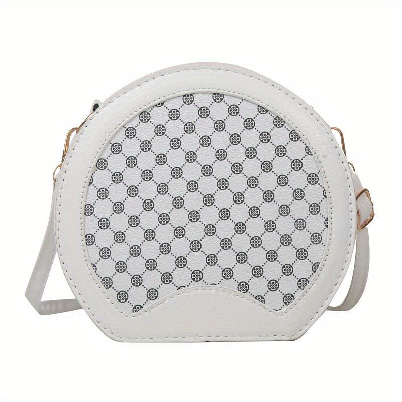 Geometric Pattern Round Bag Vintage Women's Shoulder Bag