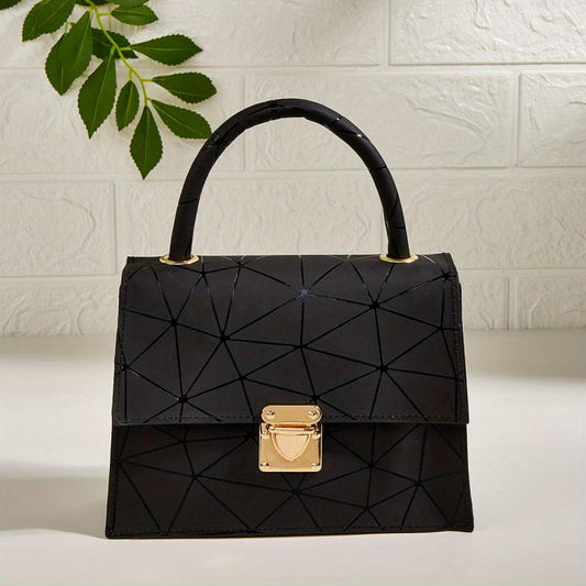 Geometric Pattern Crossbody Satchel Bag Chain Shoulder Bag