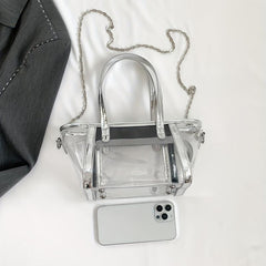Niche Transparent Satchel Bag Crossbody Chain Bag Women's Handbag