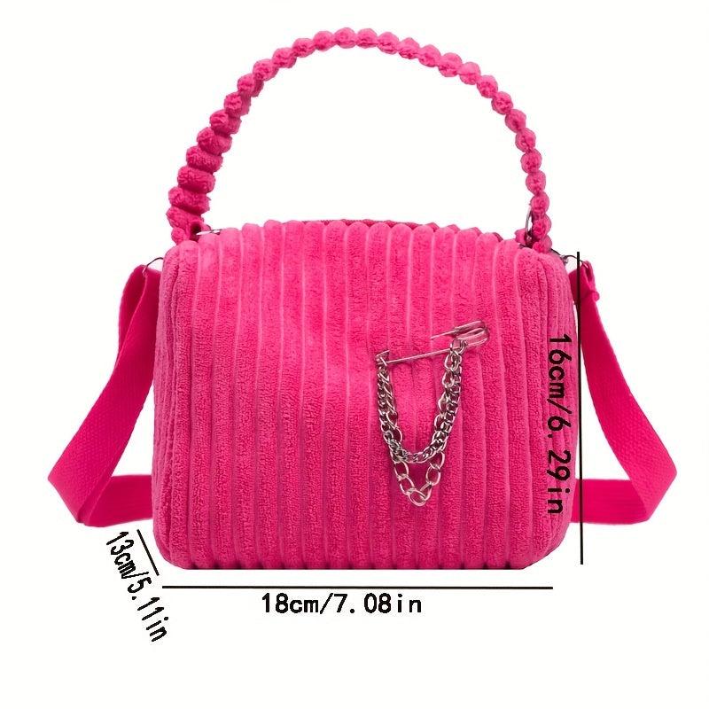 Mini Corduroy Handbag Crossbody Shoulder Bag Women's Casual Purse