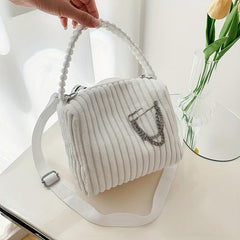Mini Corduroy Handbag Crossbody Shoulder Bag Women's Casual Purse