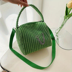 Mini Corduroy Handbag Crossbody Shoulder Bag Women's Casual Purse