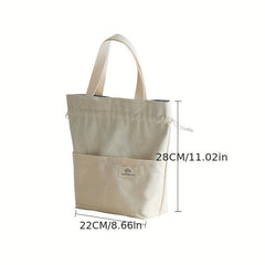 Insulated Lunch Box Bag Canvas Handbag for Travel & Picnic