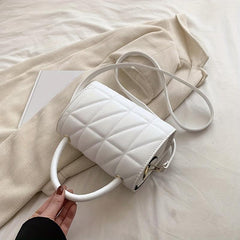 Rhombus Quilted Handbag Women Bow Crossbody Bag Flap Purse