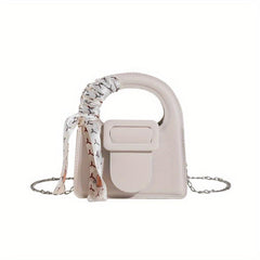 Minimalist Solid Satchel Bag With Buckle Handbag