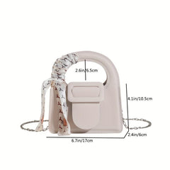 Minimalist Solid Satchel Bag With Buckle Handbag
