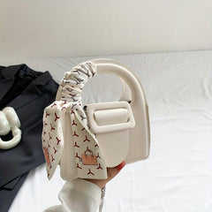 Minimalist Solid Satchel Bag With Buckle Handbag