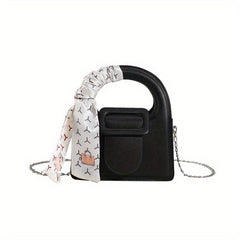 Minimalist Solid Satchel Bag With Buckle Handbag