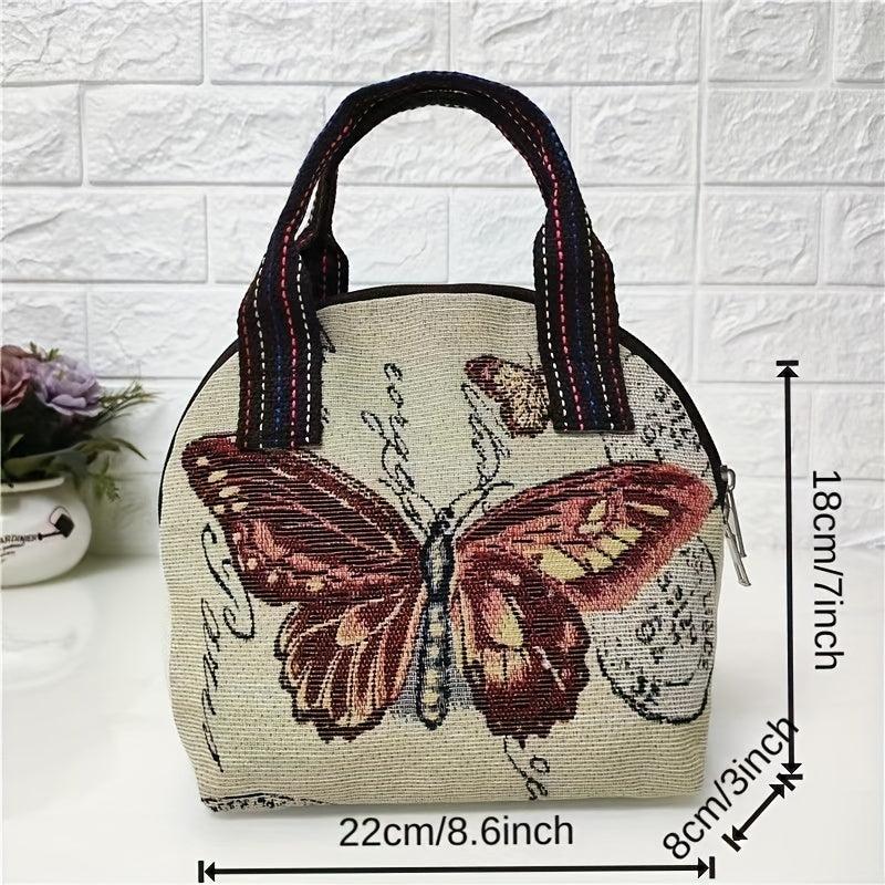 Embroidered Butterfly Shell Handbag Women's Ethnic Satchel Bag