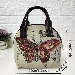 Embroidered Butterfly Shell Handbag Women's Ethnic Satchel Bag