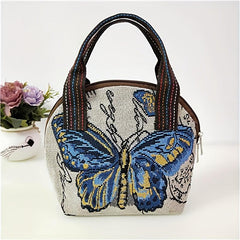 Embroidered Butterfly Shell Handbag Women's Ethnic Satchel Bag