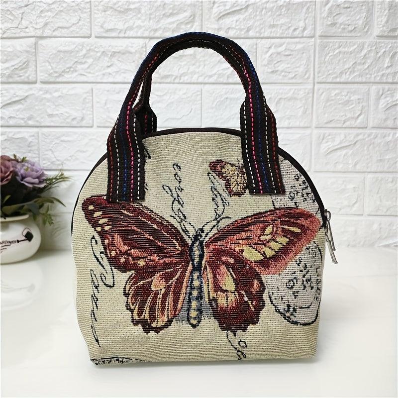 Embroidered Butterfly Shell Handbag Women's Ethnic Satchel Bag