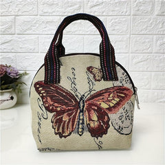 Embroidered Butterfly Shell Handbag Women's Ethnic Satchel Bag