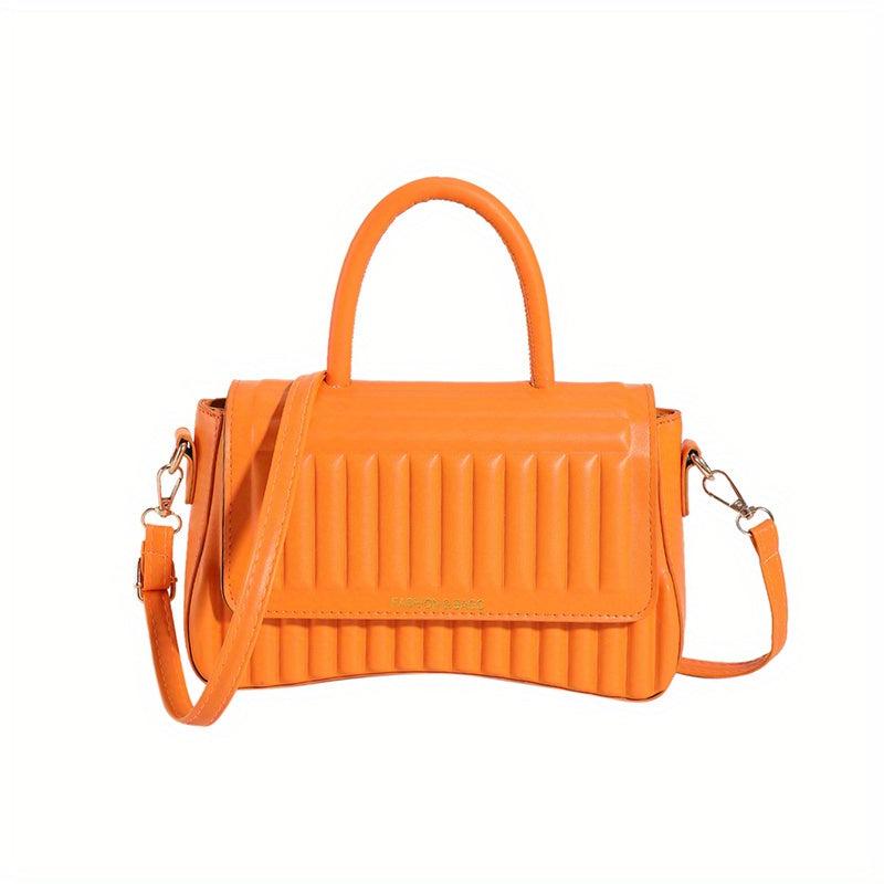 Embossed Crossbody Bag Square Purse Top Handle Handbag for Women
