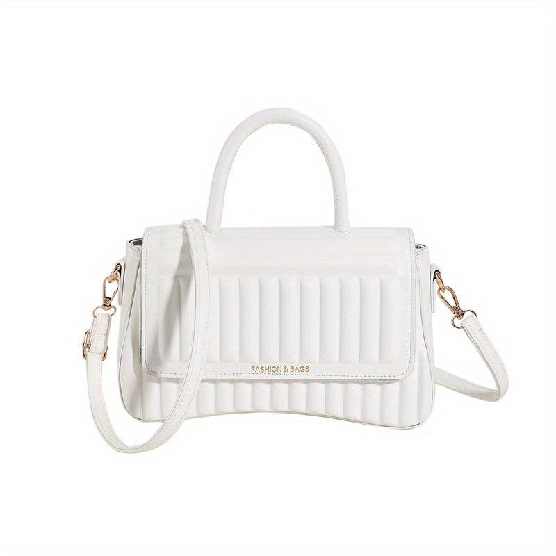 Embossed Crossbody Bag Square Purse Top Handle Handbag for Women