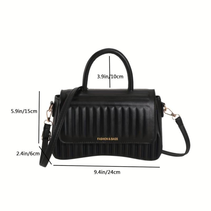 Embossed Crossbody Bag Square Purse Top Handle Handbag for Women